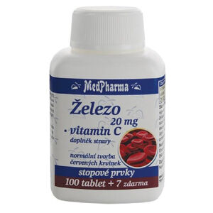 MEDPHARMA Železo 20 mg + vitamin C 107 tablet, poškozený obal