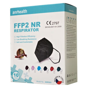 ANRHEALTH FFP2 NR Respirátor barevný mix 10 kusů, poškozený obal