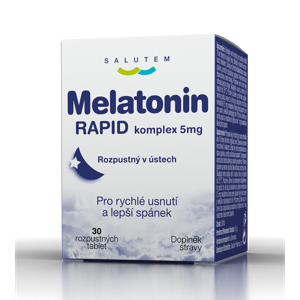 SALUTEM Melatonin Rapid komplex 5 mg 30 rozpustných tablet, poškozený obal