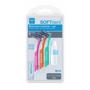 SOFTDENT Mezizubní kartáčky MIX 6ks + gel