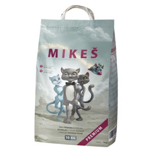 MIKEŠ Premium bílé hrudkující stelivo pro kočky 10 kg