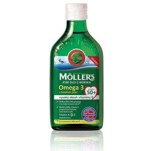 MÖLLERS Omega 3 D+ olej z tresčích jater s citronovou příchutí 250 ml