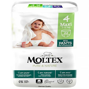 MOLTEX Pure & Nature Maxi Natahovací plenkové kalhotky 7-12 kg 22 ks