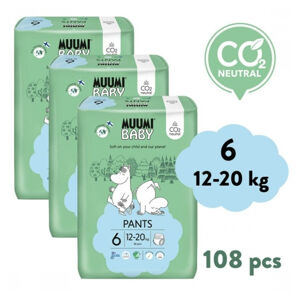 MUUMI BABY Walkers 6 Junior 12-20 kg měsíční balení kalhotkových eko plen 108 ks