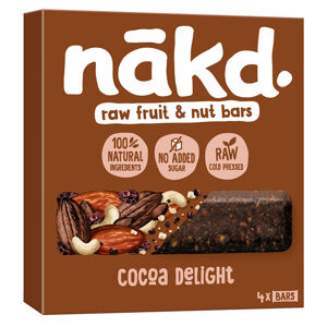 NAKD Cocoa delight ovocno oříškové raw tyčinky s kakaem 140 g