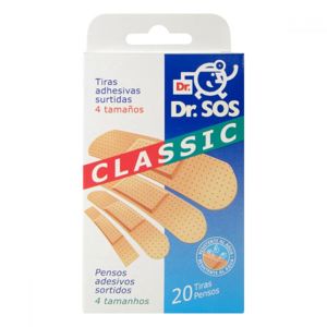 DR.SOS Classic náplasti voděodolné tělová barva mix 20ks