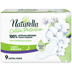 NATURELLA  Cotton Protection Ultra Night Hygienické vložky s křidélky 9 ks