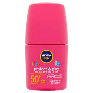 NIVEA Sun Protect&Care Dětské barevné mléko na opalování v kuličce OF 50+ růžová  50 ml