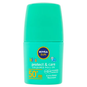 NIVEA Sun Protect&Care Dětské barevné mléko na opalování v kuličce OF 50+ zelené  50 ml