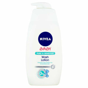 NIVEA Baby Pure & Sensitive Mycí gel na tvář, tělo a vlásky 500 ml, poškozený obal