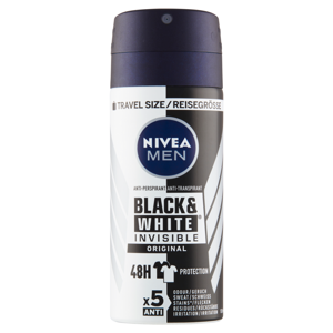 NIVEA Black&White Invisible Original Antiperspirant sprej pro muže 100 ml