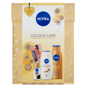 ﻿NIVEA Golden Care Q10 Bronze Care Sprchový gel 250 ml + tělové mléko 400 ml + antiperspirant 50 ml + balzám na rty 5,5 ml Dárková sada