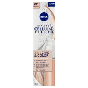 NIVEA Hyaluron Cellular Filler Color&Care Pečující tónovací krém 3v1 střední 30 ml