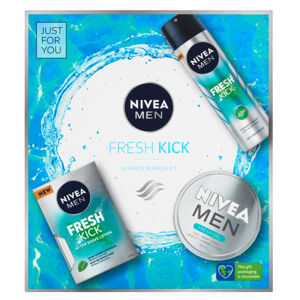 NIVEA Men Fresh Kick Lotion Dárková sada - voda po holení Fresh Kick 100 ml + sprej antiperspirant 150 ml + gel - krém 150 ml