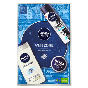 NIVEA  Men Zone Deo Fresh Sprchový gel 250 ml + Sprej antiperspirant 150 ml + krém 30 ml Dárková sada
