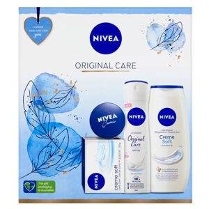 NIVEA Original Care Dárková sada - Sprej antiperspirant 150 ml + sprchový gel 250 ml + creme 30 ml + krémové mýdlo 100 g