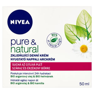 NIVEA Pure&Natural Zklidňující krém pro suchou až citlivou pleť Denní 50 ml