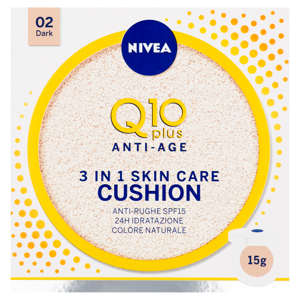 NIVEA Q10 Plus Anti Age Cushion Pečující tónovací krém odstín 02 (dark) 15 ml