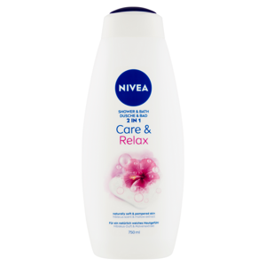 NIVEA Care&Relax Sprchový gel a pěna do koupele 750 ml