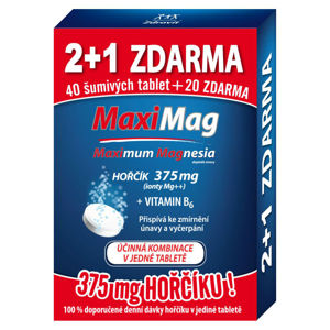 ZDROVIT MaxiMag 375mg + vitamín B6 3x 20 šumivých tablet