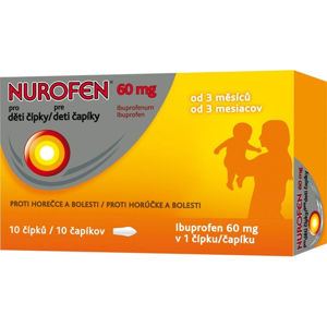 NUROFEN Čípky pro děti od 3 měsíců 60 mg 10 kusů