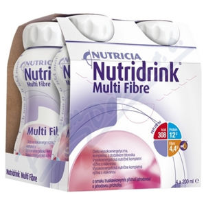 NUTRIDRINK Multifibre s příchutí jahodovou 4 x 200 ml