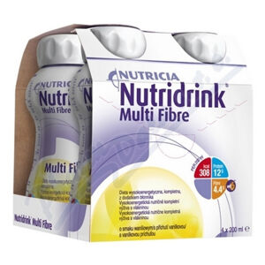 NUTRIDRINK Multifibre s příchutí vanilkovou 4 x 200 ml, poškozený obal