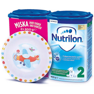 NUTRILON 2 Pokračovací mléko 2 x 800 g + Petite&Mars miska