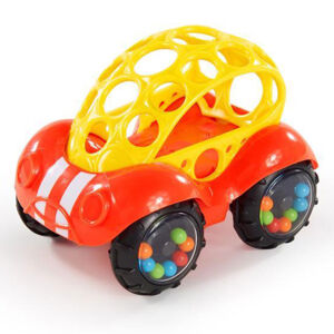 OBALL Hračka autíčko Rattle & Roll Oball™ červeno / žluté 3m+
