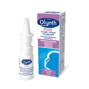 OLYNTH® Plus 0,5 mg/ml + 50 mg/ml nosní sprej, roztok pro děti od 2 let