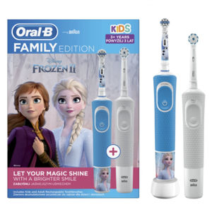 ORAL-B Family pack - D100 Vitality Sensi White + D100 Kids Frozen II rodinné balení kartáčků