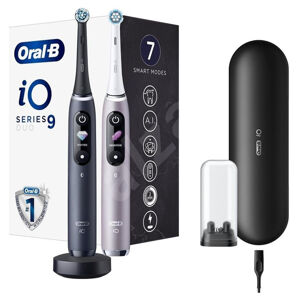 ORAL-B iO9 Series Duo Pack Black/Rose Extra Handle elektrický zubní kartáček