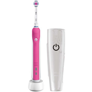 ORAL-B Pro 750 3DWhite Pink elektrický zubní kartáček + Cestovní pouzdro