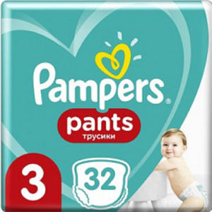 PAMPERS Pants vel.3 Plenkové kalhotky 6-11kg 32 ks