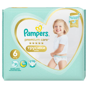 PAMPERS Premium Care Pants vel.6 Plenkové kalhotky 15+kg 31 ks