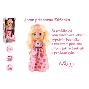 TEDDIES Panenka princezna Růženka plast česky mluvící na baterie se zvukem 35 cm