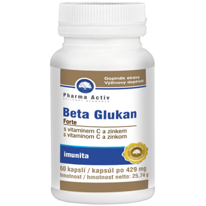 PHARMA ACTIV Beta Glukan forte Vitamín C a Zinek 60 kapslí