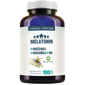 PHARMA ACTIV Melatonin  Mučenka Meduňka + B6 100 tablet