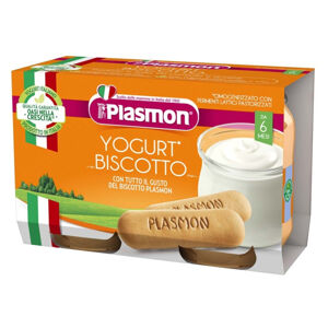PLASMON Dezert jogurt a sušenka 6m+ 2 x 120 g