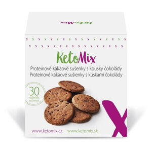 KETOMIX Proteinové kakaové sušenky s kousky čokolády 30 ks, poškozený obal