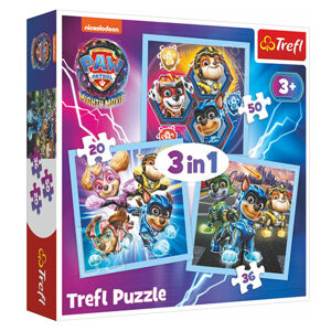 TREFL Puzzle 3v1 Mocná štěňata Paw Patrol The Mighty Movie 2023