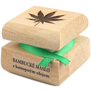 RAE Bambucké máslo s konopným olejem dřevěná krabička 30 ml