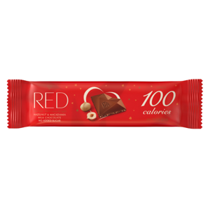 RED Mléčná čokoládová tyčinka s makadamiovými a lískovými ořechy bez přidaného cukru 26 g