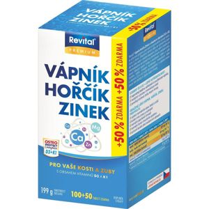 REVITAL Vápník, Hořčík, Zinek + vitamín D3 + K1 150 tablet, poškozený obal