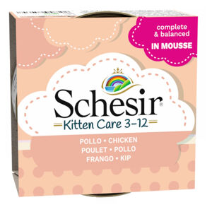 SCHESIR Kitten konzerva pro koťata kuře v pěně 85 g