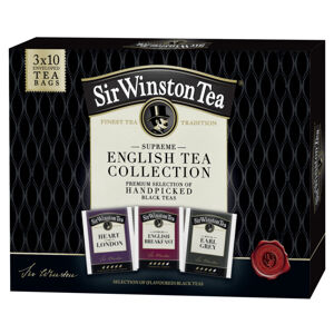SIR WINSTON Kolekce černých čajů 3 x 10 sáčků, poškozený obal