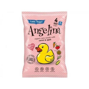LITTLE ANGEL Angelina kukuřičný snack mrkev a jablko BIO 4x 15 g