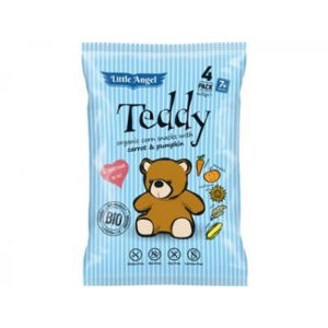 LITTLE ANGEL Teddy kukuřičný snack mrkev a dýně BIO 4x 15 g
