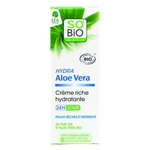 SO´BIO Bio Denní krém bohatě hydratující Aloe vera 50 ml