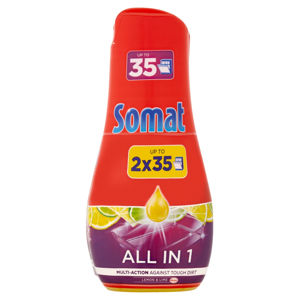 SOMAT All in One Gel na mytí nádobí Lemon 2x 630 ml